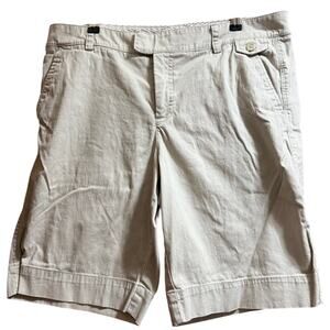 Dockers Mid Rise Curvy Khaki Tan Chino Shorts - Size 14